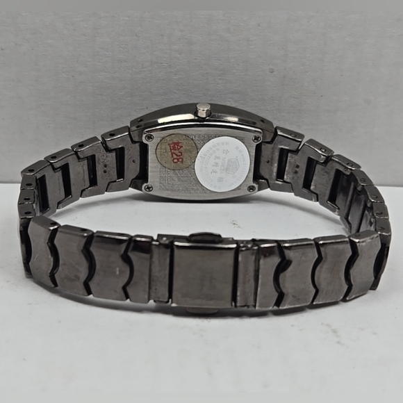 Womens Mseta Bracelet Dark Gray Black Tone Quartz Watch 8251L New Battery - Picture 6 of 10